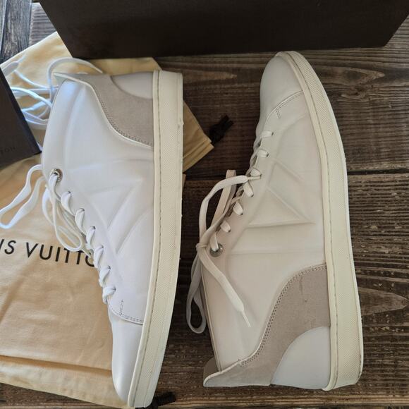 Louis Vuitton Fuselage Trainers‎ 10 White Leather High Top Sneakers RARE MS0193 main image 12